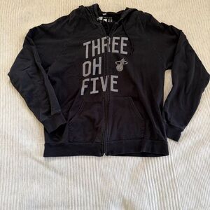 Men's Black Graphic Zip-Up Hoodie